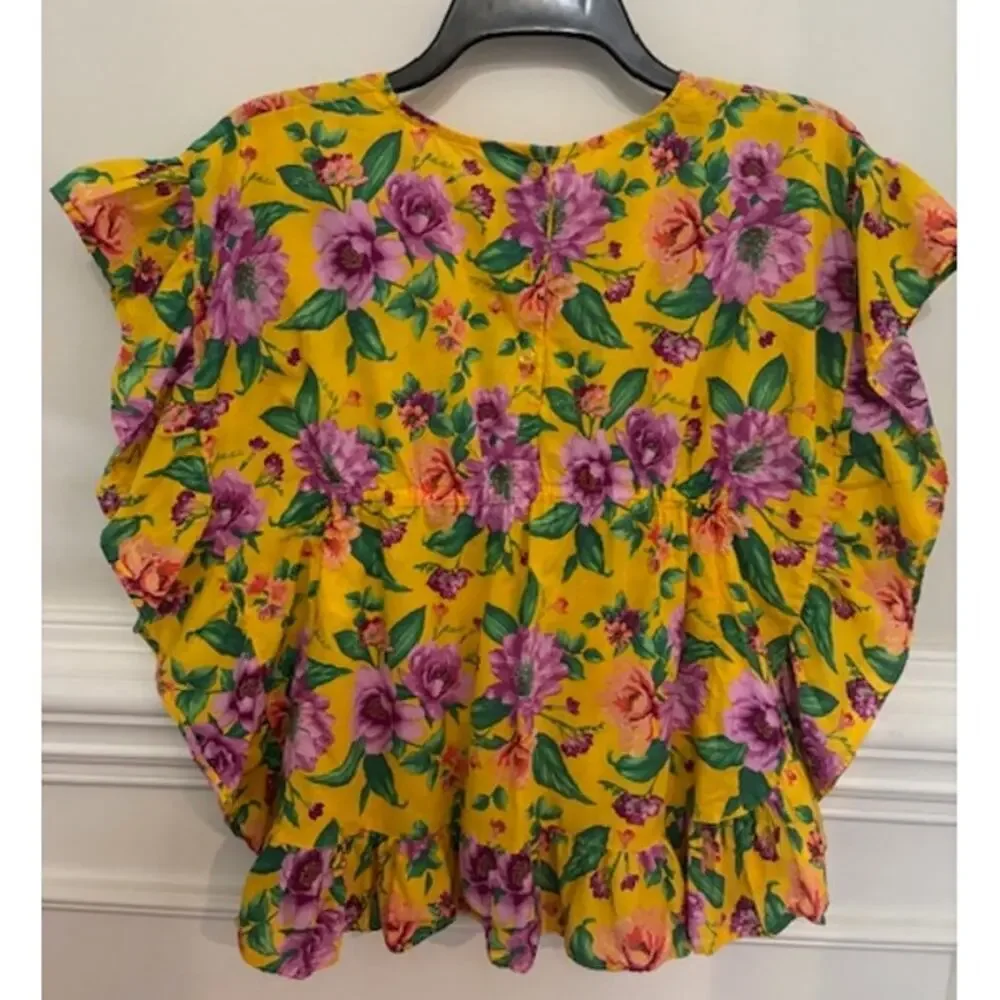 Janie & Jack Puff Girls Size 6 Floral Ruffle Swim Cover Up Beach Dress NEW